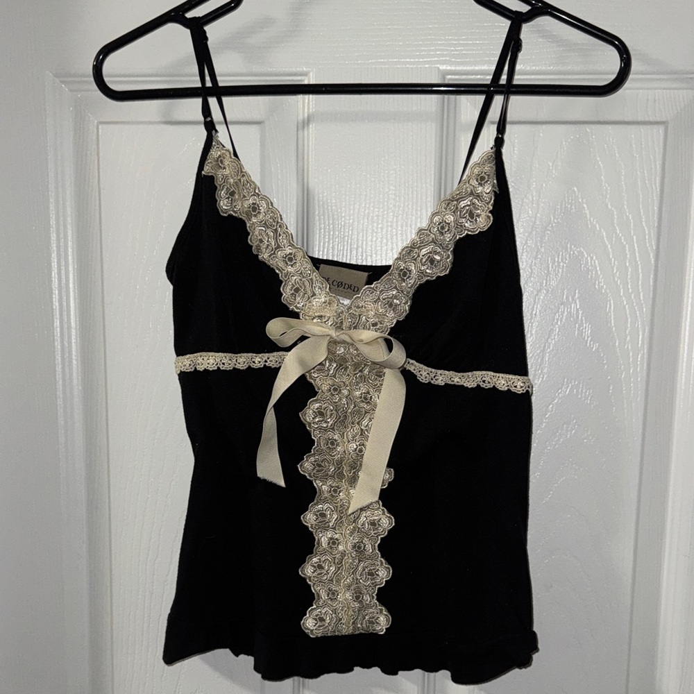 Chic Black Camisole with Lace Accents